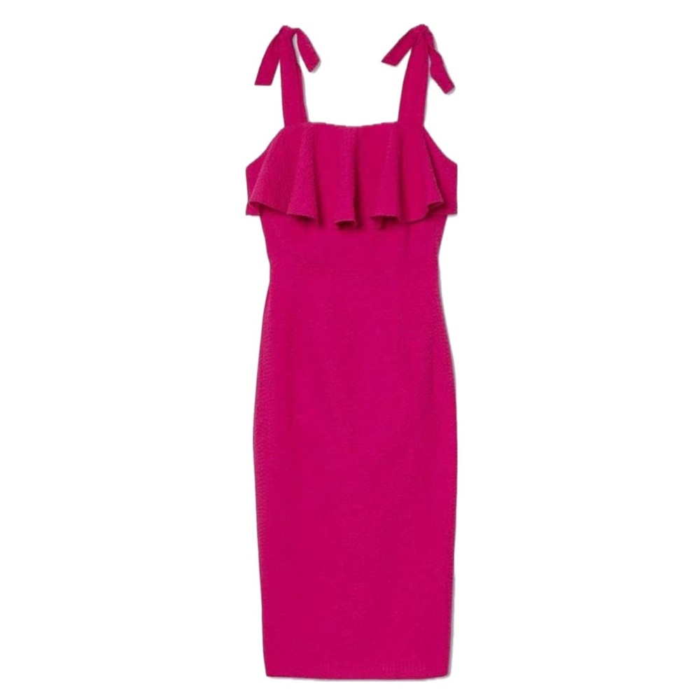 Pink textured midi sundress